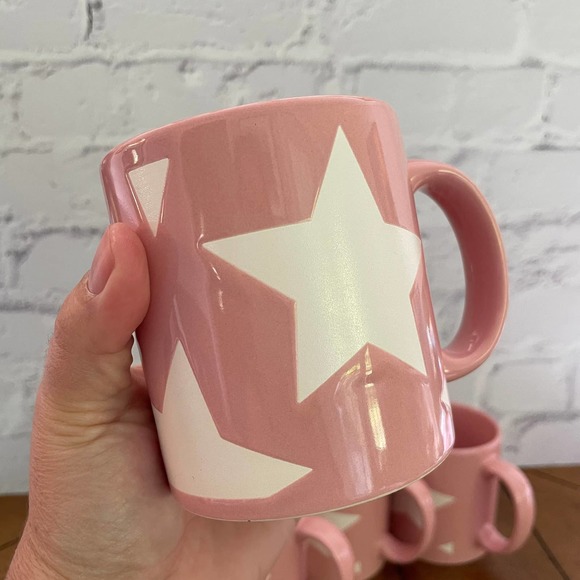 Vintage Waechtersbach W. Germany Pink Star Mugs Set of 4 - Picture 7 of 8